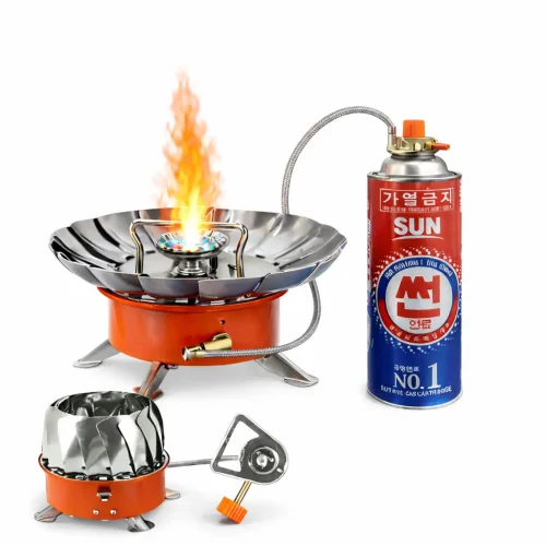 Windproof Portable Mini Gas Stove With Safety Pipe ‍And Gas cylinder